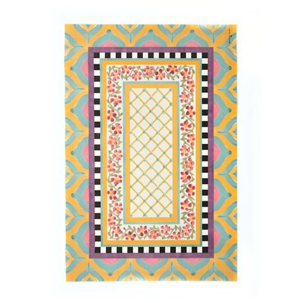 Mackenzie-Childs Discontinued Limited Edition Decorative Floor Mat 5’ x 3’ ft